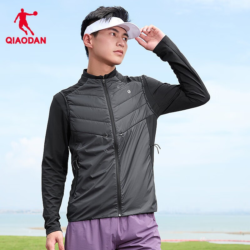 乔丹P棉运动马夹男2024年冬季新款跑步轻便抗静电保暖棉马甲外套