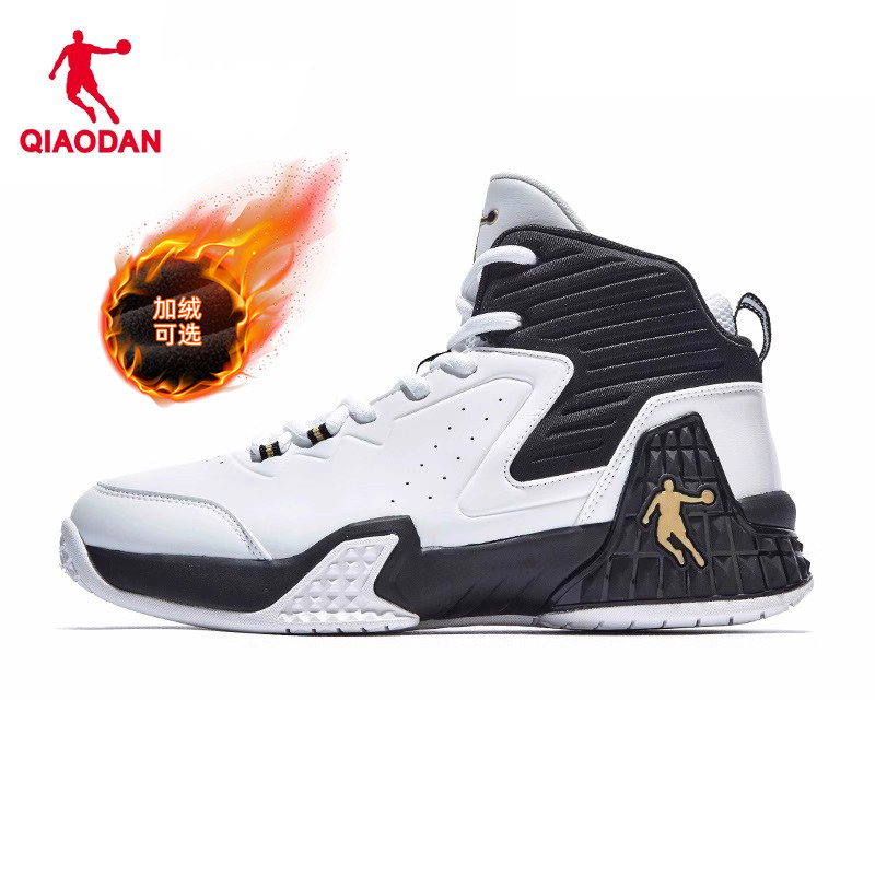 乔丹加绒保暖皮面运动鞋篮球鞋男