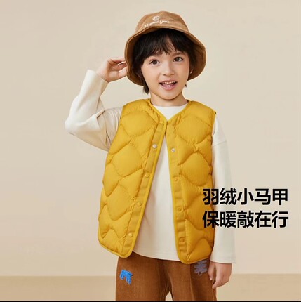 儿童羽绒马甲男童女童马夹2025秋冬季保暖宝宝三防双面穿羽绒背心