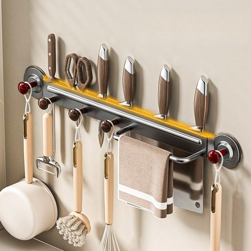刀架置物架厨房多功能刀具收纳层架壁挂式免打孔锅铲置物架2026新