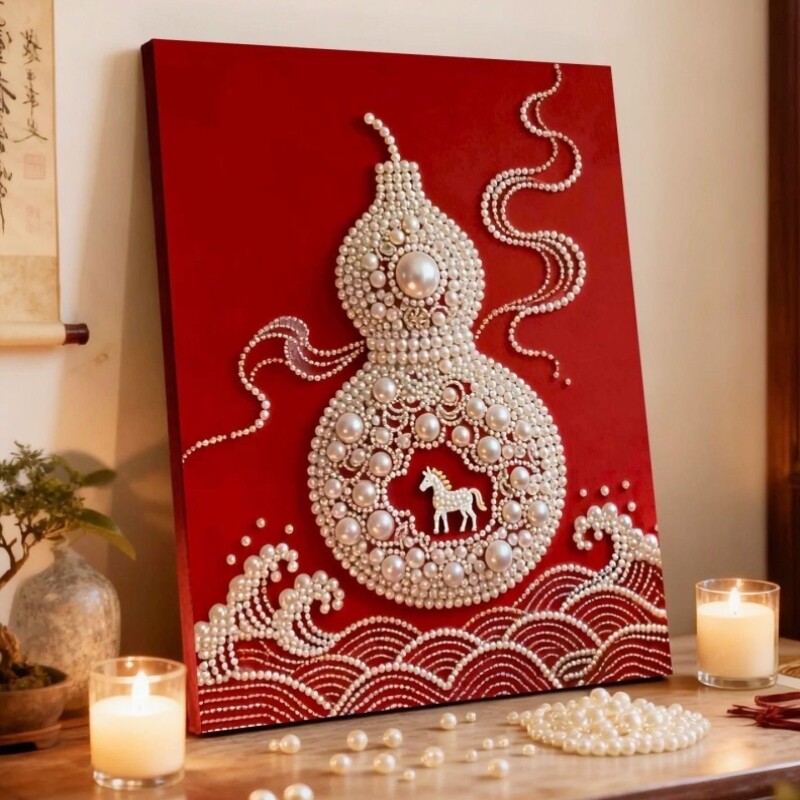 福禄DIY珍珠钻石画马年手工制作材料吉祥葫芦招财进宝装饰壁挂画