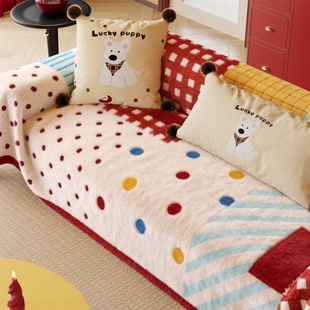 2026新款冬加厚沙发巾毛绒客厅高端沙发垫保暖防滑盖布一整张全盖