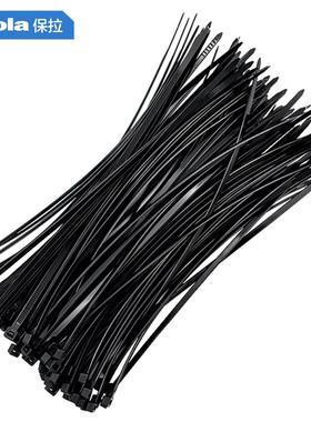 保拉(Paola)黑色尼龙扎带2.5×150mm100根/包捆/绑/理/束线带7443