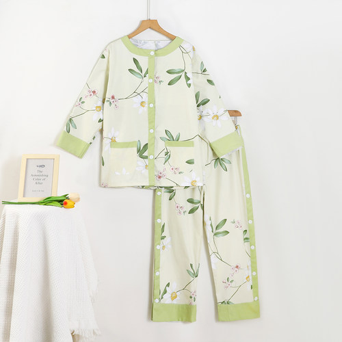 奈里成纯棉艾灸服女款国风开扣