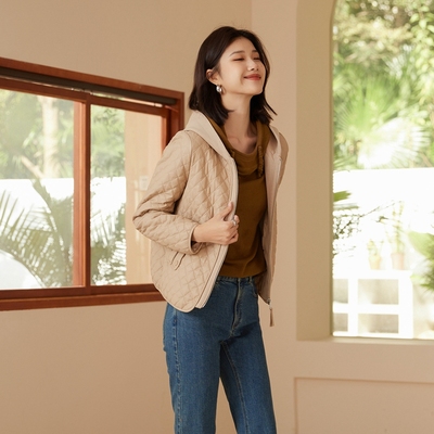 春秋季小香风长袖PU皮连帽短外套