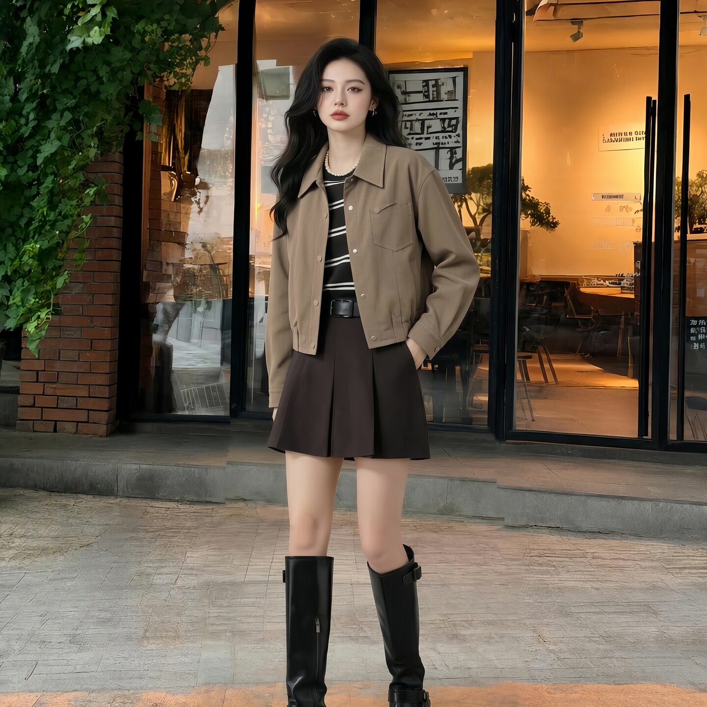 乔妮塔品牌女装2026春秋季新款长袖小个子短款翻领休闲上衣外套