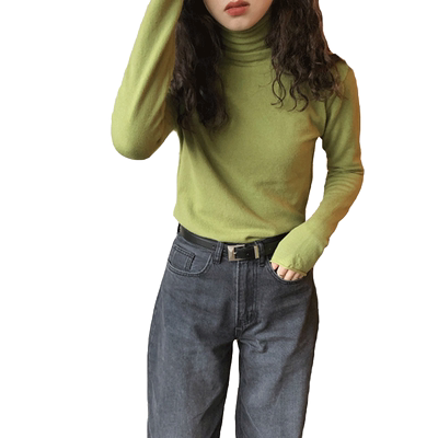 百思朵鬼马ins风牛油果绿绿毛衣