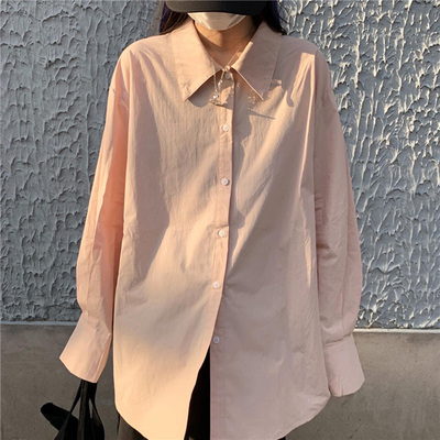 百思朵衬衫藕粉色法式小众设计