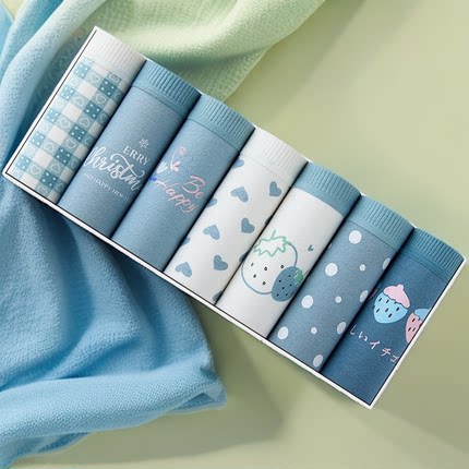 茉澜朵5-7条新款女士内裤石墨烯抗菌中腰95%纯棉大码三角女童短裤