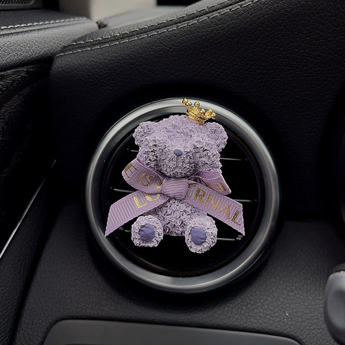 2026款汽车茉莉花泰迪熊车载香薰空调出风口装饰车内香水扩香石女