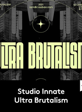 潮流拉长现代个性几何时尚排版标题无衬线PSAI英文字体安装包素材