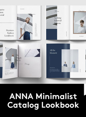 极简男女服装产品企业宣传营销INDD画册模板图文排版ID设计素材