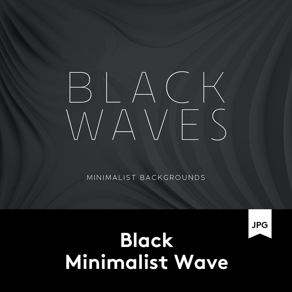 black minimalist wave 黑色简约波纹背景纹理素材 b2020041503