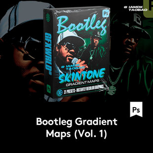 嘻哈说唱T恤卫衣印花图案设计复古色调人像图片调色PS色板预设包