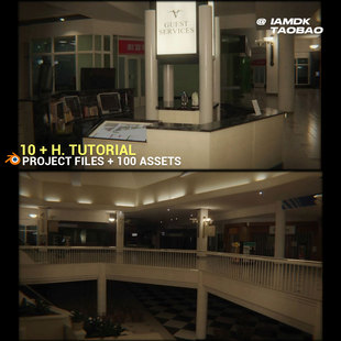 Blender真实商场场景3D建模动画工作流程教程+工程资产 中文字幕