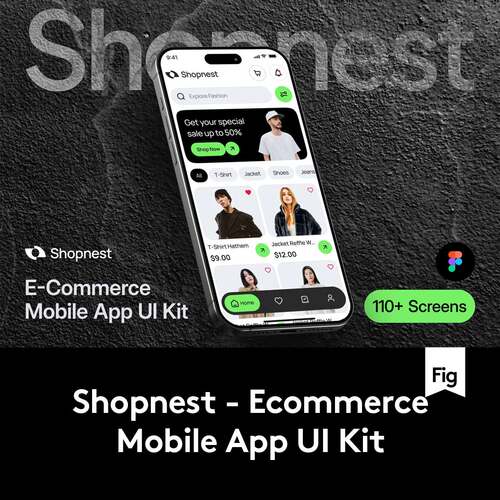 110+屏时尚双配色时装服装电商商城购物APP UI界面设计Figma模板