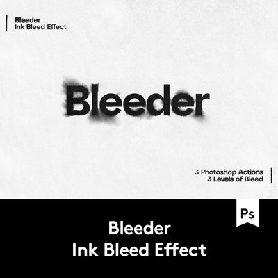 潮流创意墨渍水迹文字Logo图形Ps样机模板素材 E2021042701