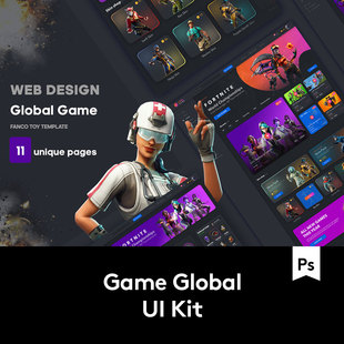 超炫酷电脑游戏门户网站WEB UI界面设计PSD模板素材 U2021061101