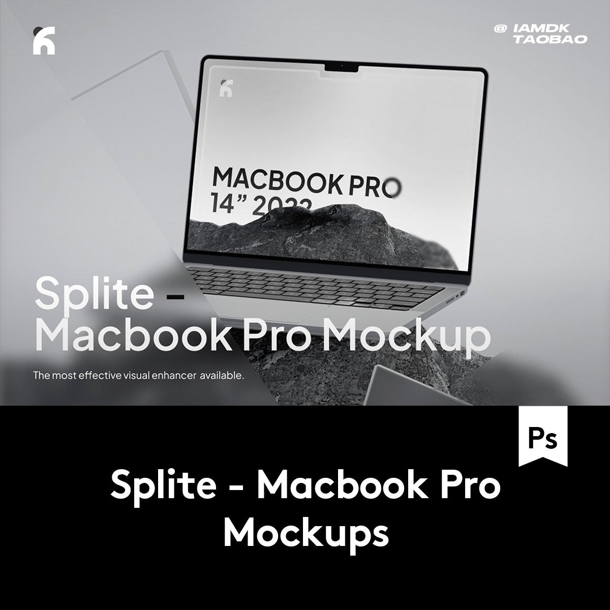 高级工业风网站界面设计MacBook Pro屏幕演示效果图PSD样机模板