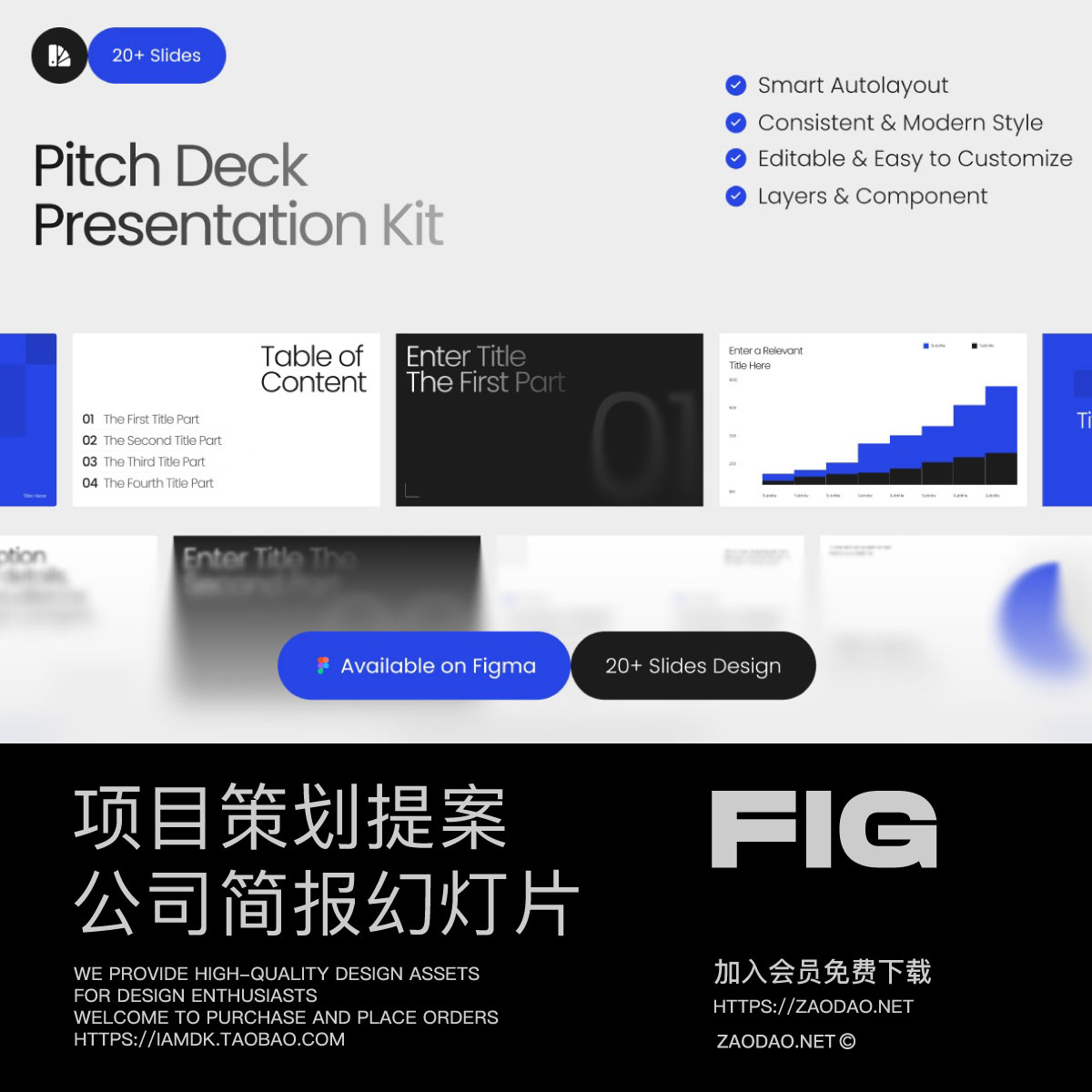 20页国外风格极简高级项目策划提案简报幻灯片设计figma模板素材