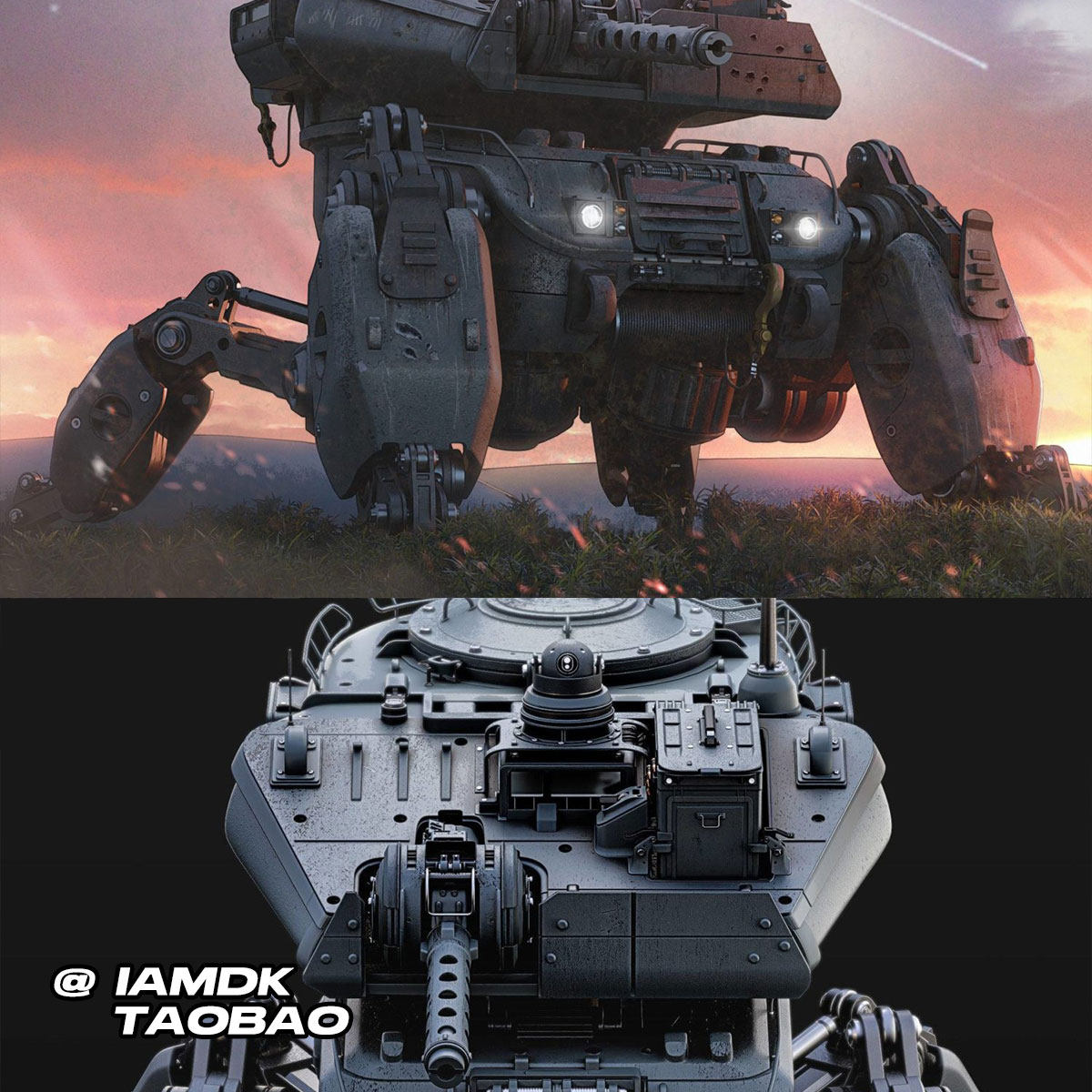 Blender科幻机甲硬表面3D建模贴图材质教程 中文字幕