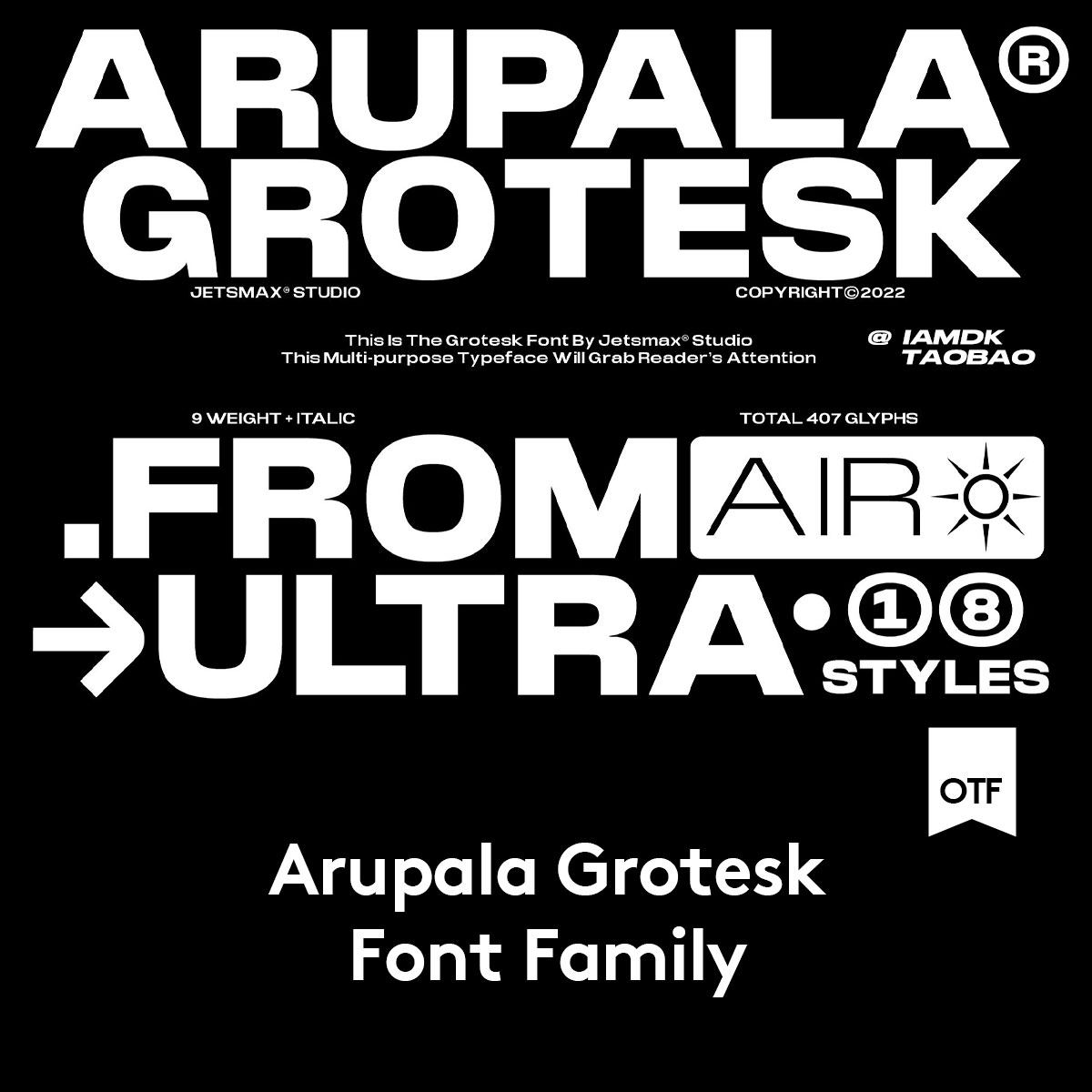 18款多字重专业商业高级杂志标题排版非无衬线工整PSAI英文字体包