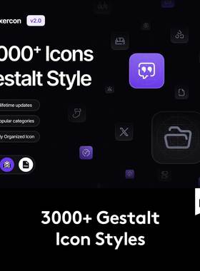 3000+款高质量圆角app ui&网站界面设计矢量线条图标icon设计素材