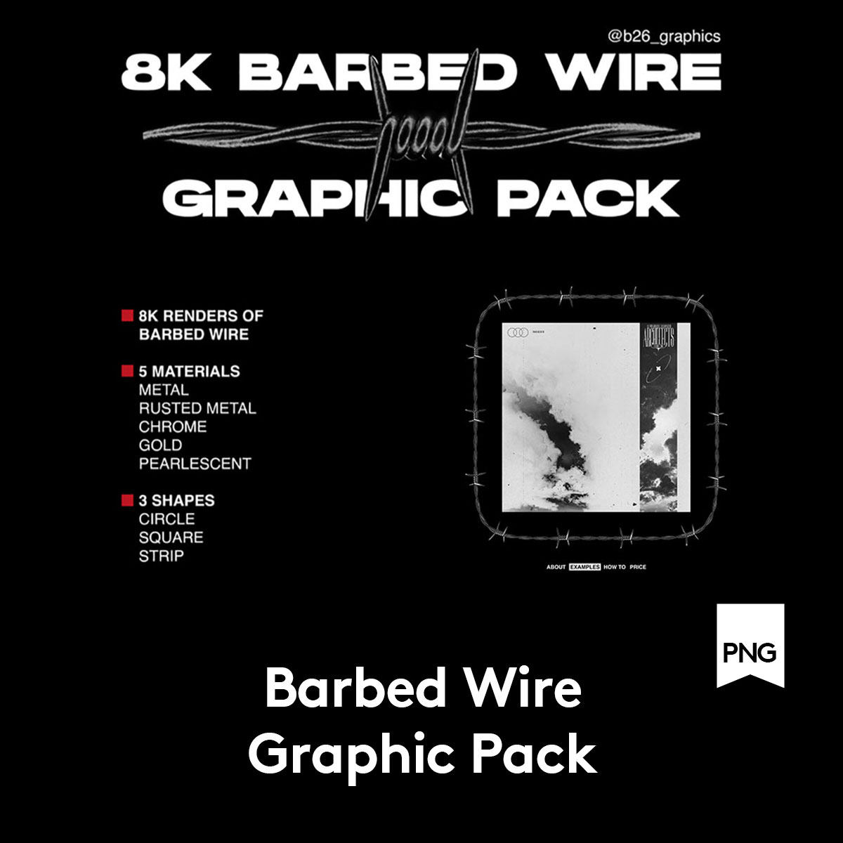 30款高清镀铬金属3d渲染带刺铁丝网png透明图片素材 b2020122802