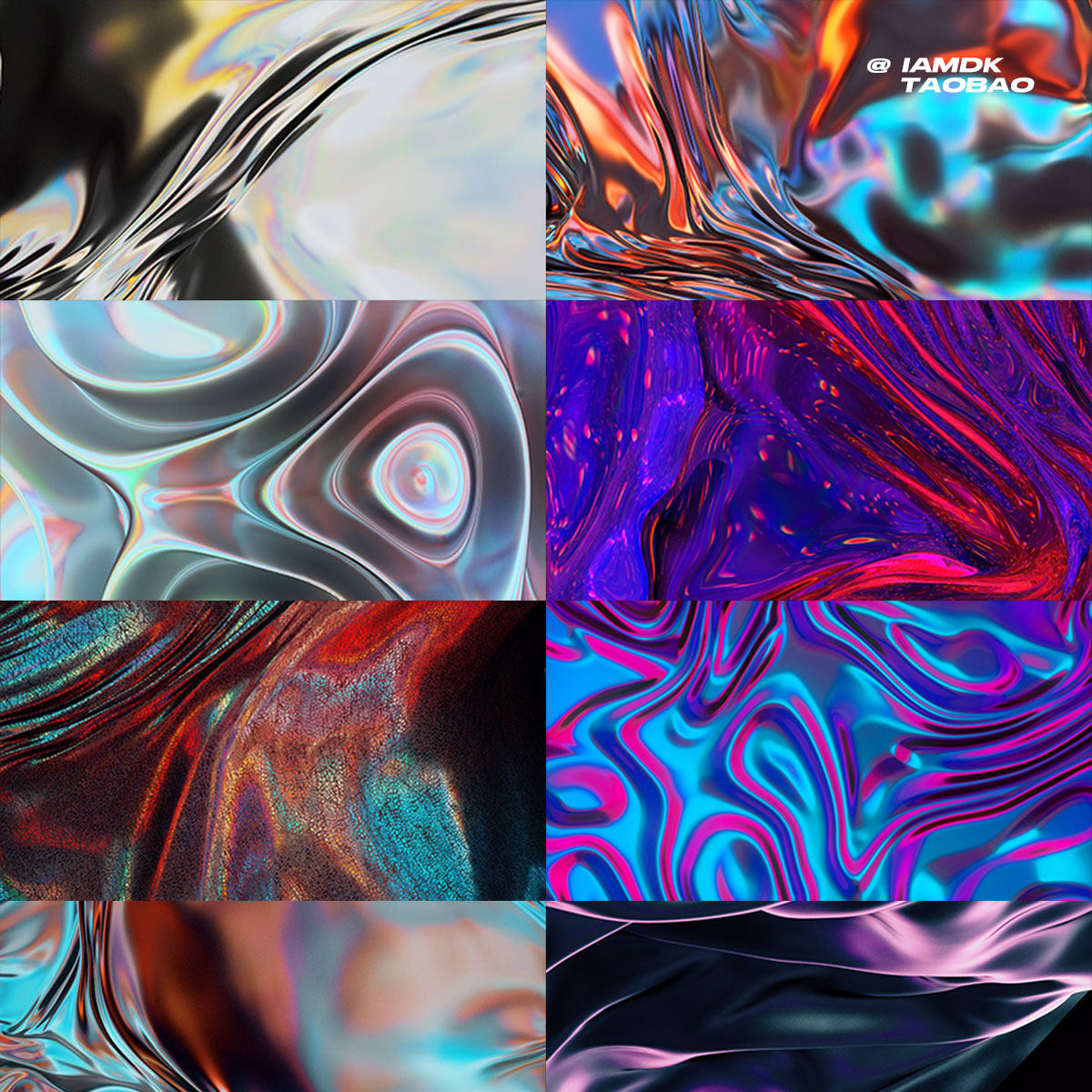 25款抽象3d渲染金属液体流动效果背景动画4k视频设计素材