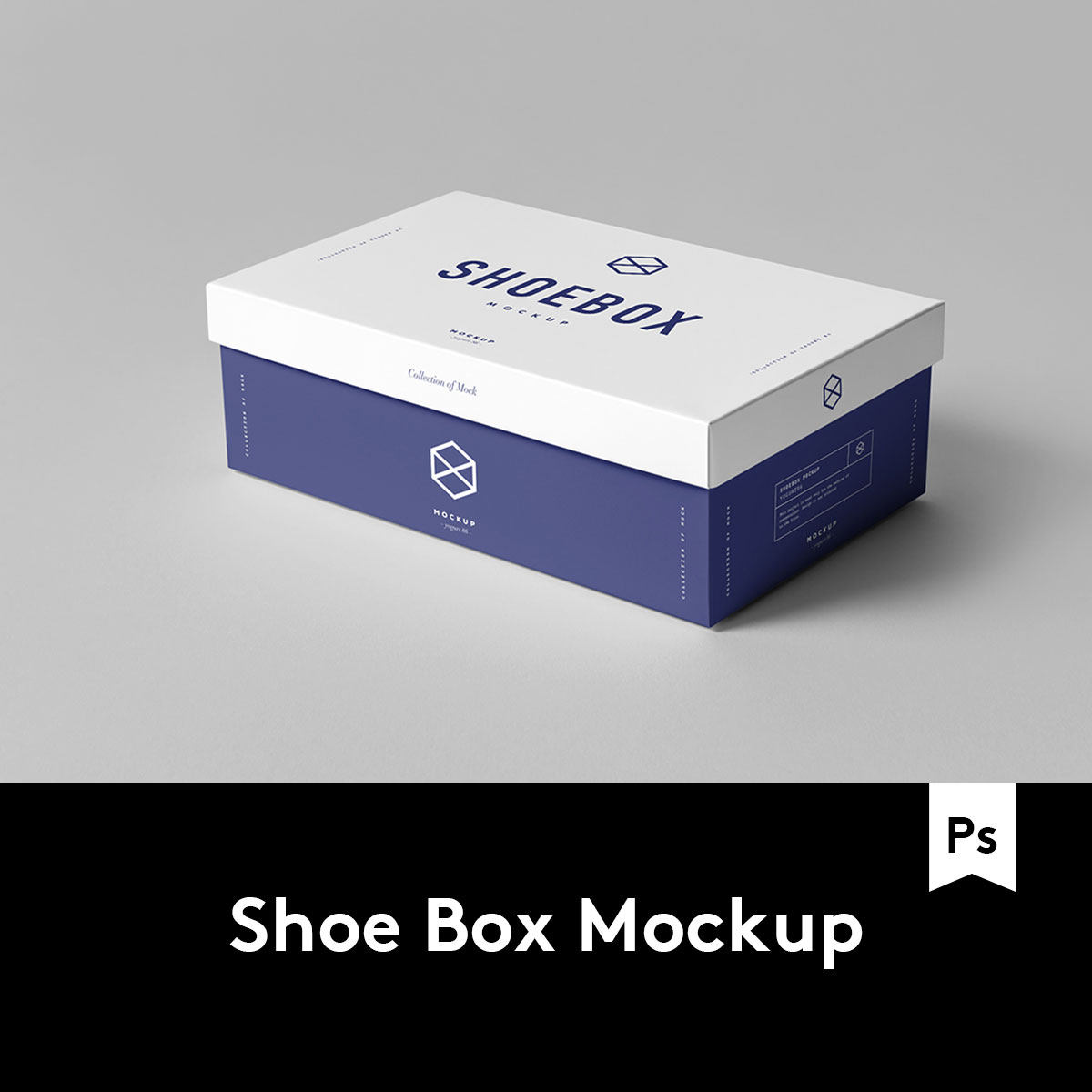 长方体鞋盒外观设计效果图样机模板 m2020031910
