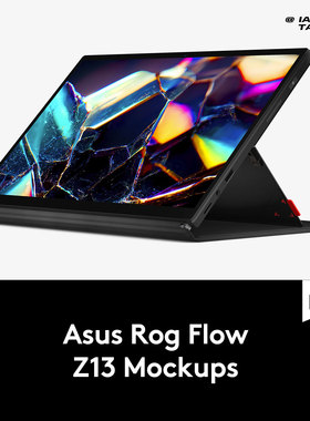 20款华硕轻薄平板电脑Rog Flow Z13屏幕演示UI界面贴图ps样机模板