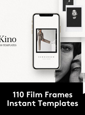 Film Frames Mockups 110款时尚相片胶卷胶片边框海报PSD样机模板