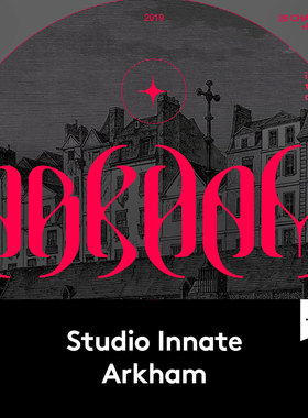 Arkham 地下刀锋艺术抽象酸性哥特科幻未来风PSAI英文字体安装包