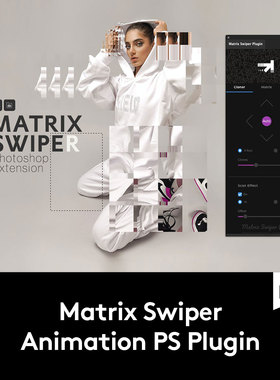 潮流像素块状玻璃位移GIF动画照片处理PS插件WIN/MAC汉化版