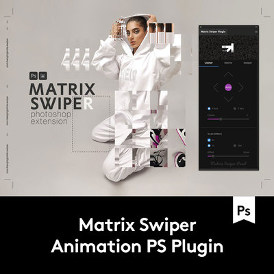 潮流像素块状玻璃位移GIF动画照片处理PS插件WIN/MAC汉化版