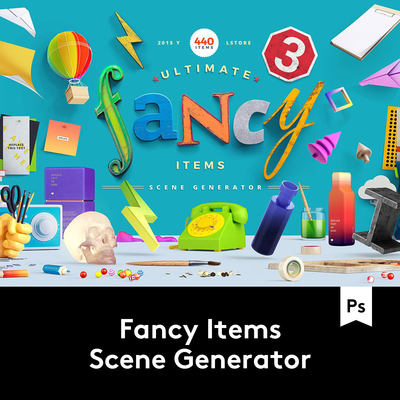 Fancy Items Scene Generator 潮流趣味场景样机模板 M2020040601