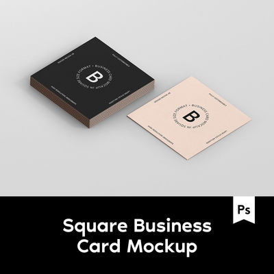 Square Business Card Mockup 方形商务名片样机模板 M2020040808