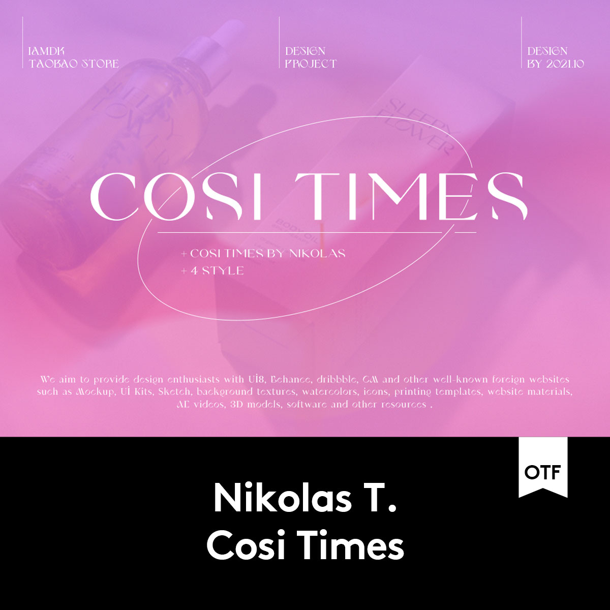 Nikolas Cosi Times德国优雅杂志海报标题Logo设计无衬线英文字体