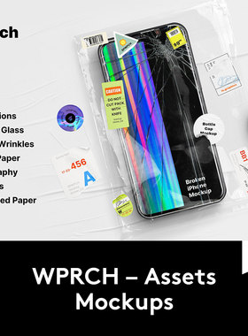 WPRCH Assets Mockups 潮流褶皱破损塑料袋贴纸样机 M2020040604