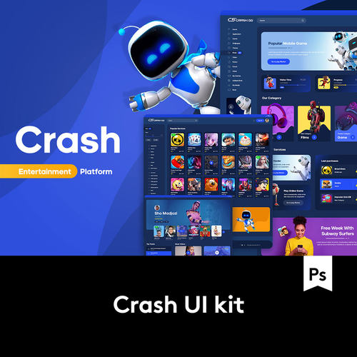 超酷游戏音乐APP软件下载平台网站界面设计UI套件素材U2021081501