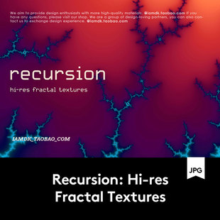 潮流复古酸性曼德尔布罗分形纹理抽象几何专辑封面设计背景图素材