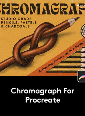 Chromagraph 50款铅笔炭笔涂鸦素描iPad Procreate绘画笔刷素材
