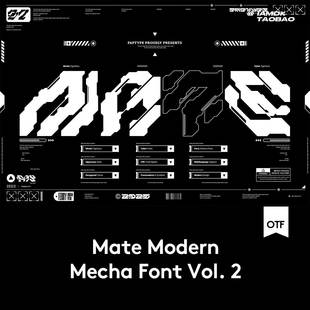 未来科幻机械机甲工业风赛博朋克标题PSPROCREATE英文字体安装 包