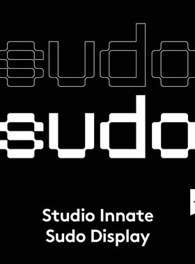 未来科幻机能赛博风格圆角像素组成镂空PS英文字体安装包设计素材