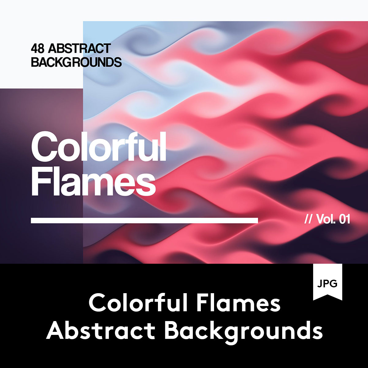 Colorful Flames Abstract Background 48个抽象多彩火焰背景纹理