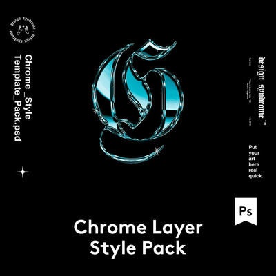 Chrome Layer Style Pack 20款金属渐变文字效果样机 M2020040208