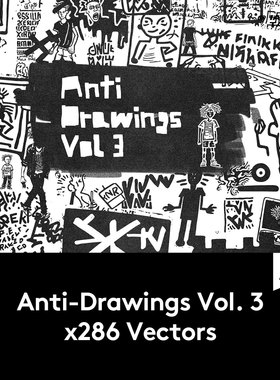 286款90年代复古Y2K亚文化抽象艺术手绘涂鸦插图插画矢量设计素材