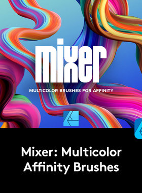 多彩活力油漆涂料流体3D立体抽象艺术Affinity Photo笔刷设计素材