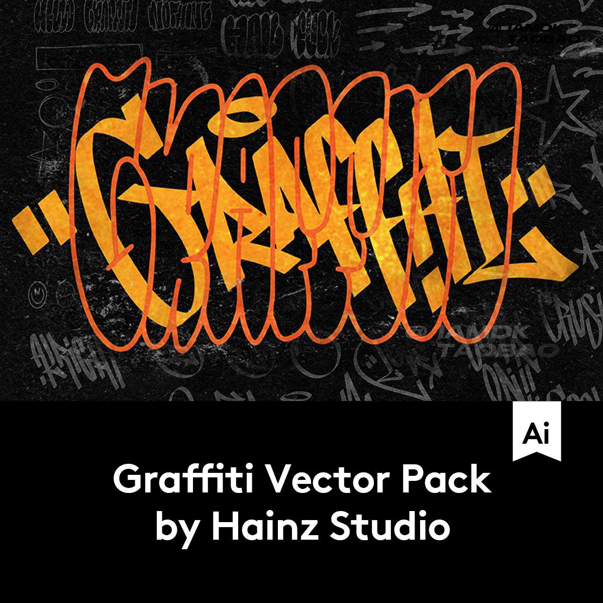 106款复古y2k灵感涂鸦笔迹手绘箭头符号表情包logo图形ai矢量素材