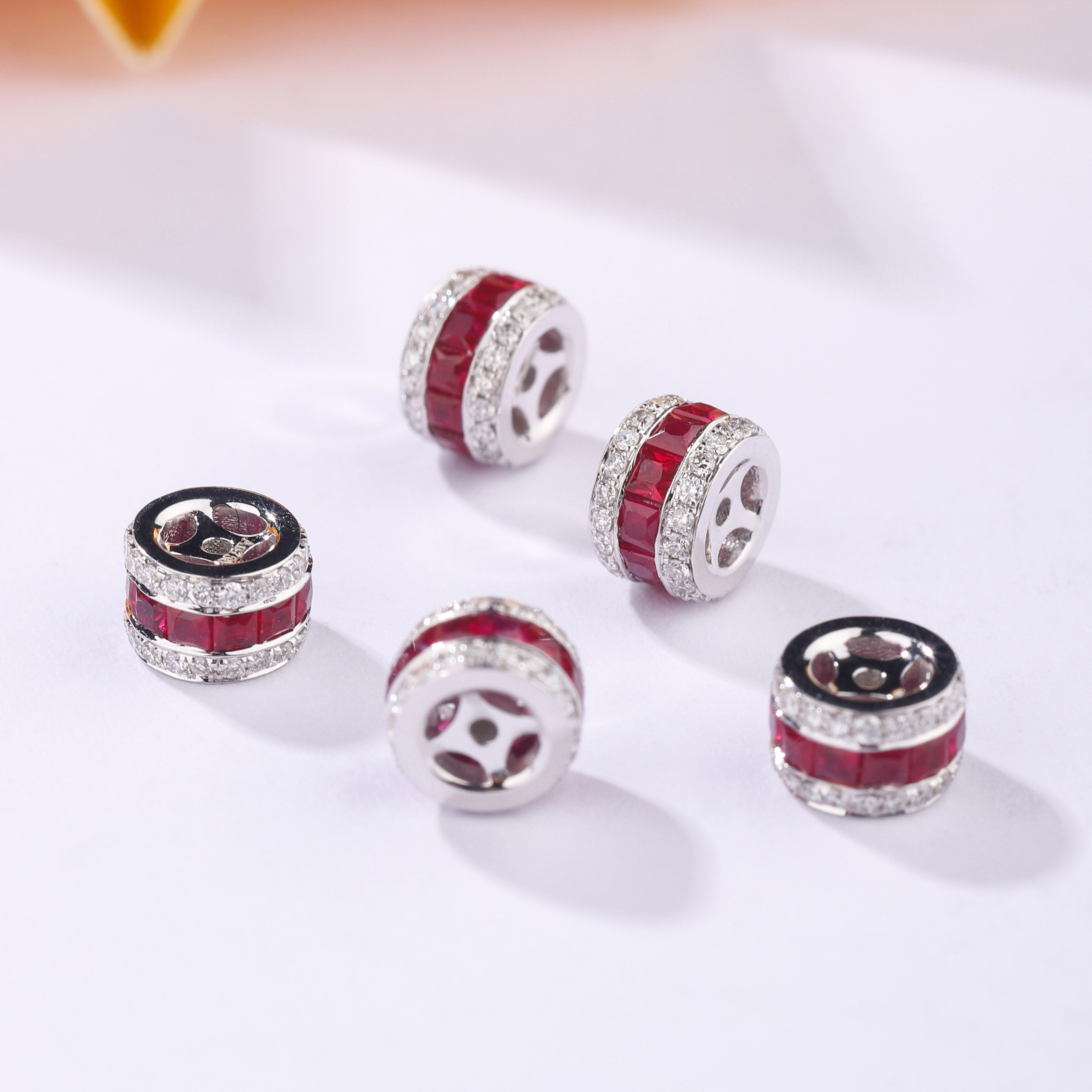 金钰顺珠宝 配件中的战斗机 18k金红宝石隔片珍珠翡翠珠链百搭款